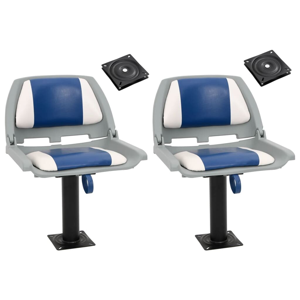 vidaXL Седалки за лодки 2 бр със стойка въртящи се на 360°