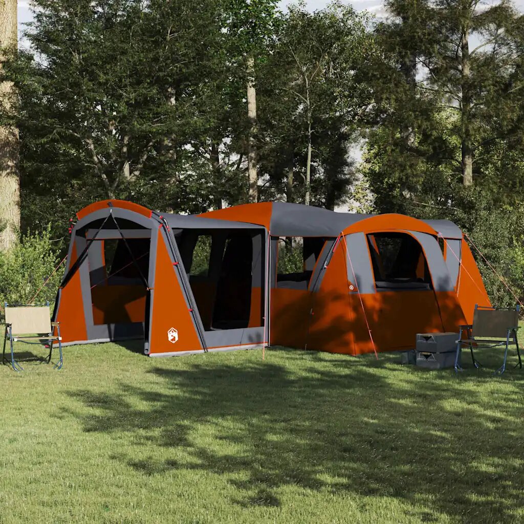vidaXL Семейна палатка за 20 души 20-местен Сив и оранжев