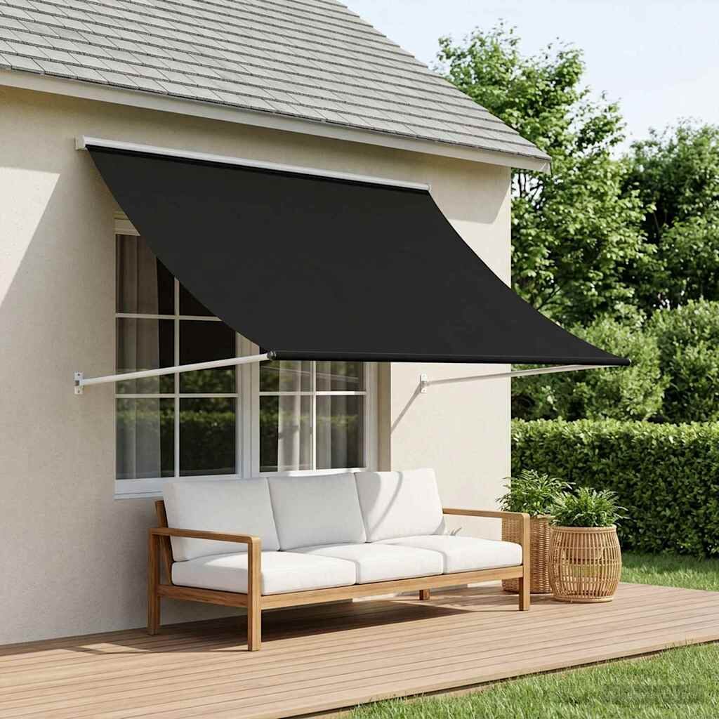 vidaXL Сенник Черно 350 x 150 cm 180 г / м² полиестер с PU покритие