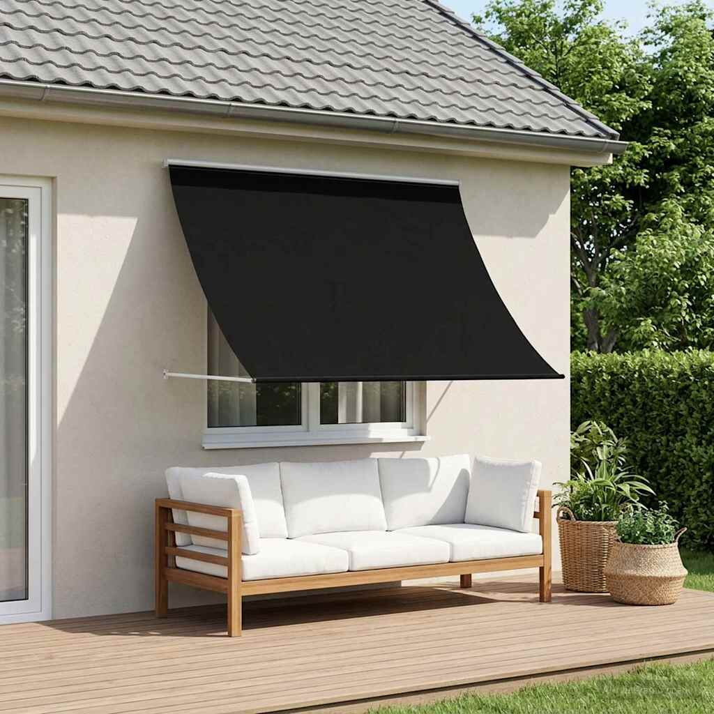vidaXL Сенник Черно 400 x 150 cm 180 г / м² полиестер с PU покритие