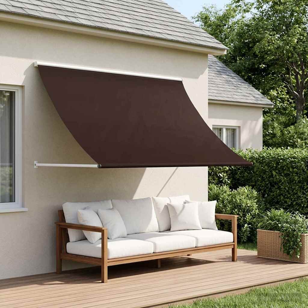 vidaXL Сенник Кафяво 350 x 150 cm 180 г / м² полиестер с PU покритие
