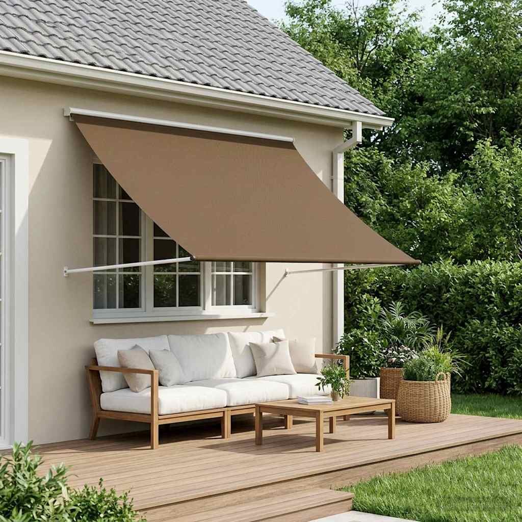 vidaXL Сенник Таупе 350 x 150 cm 180 г / м² полиестер с PU покритие