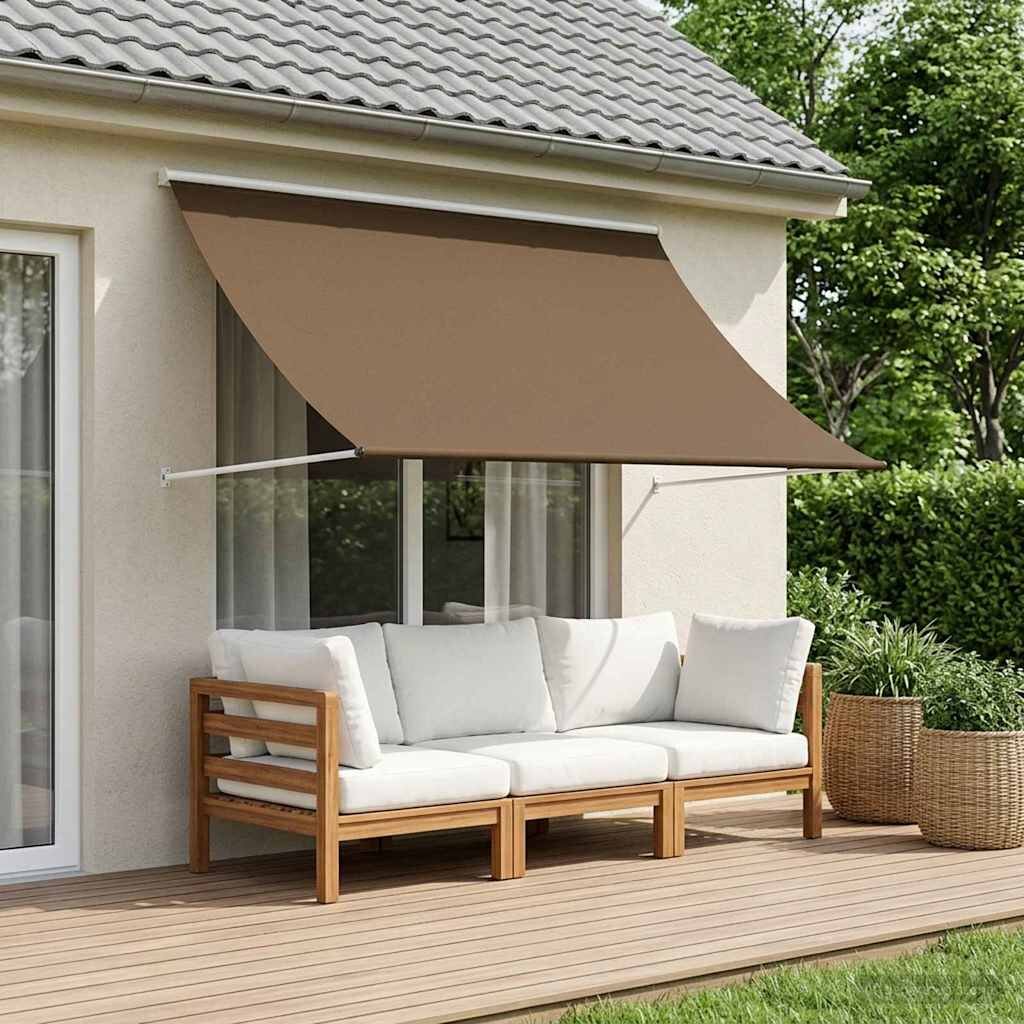 vidaXL Сенник Таупе 400 x 150 cm 180 г / м² полиестер с PU покритие