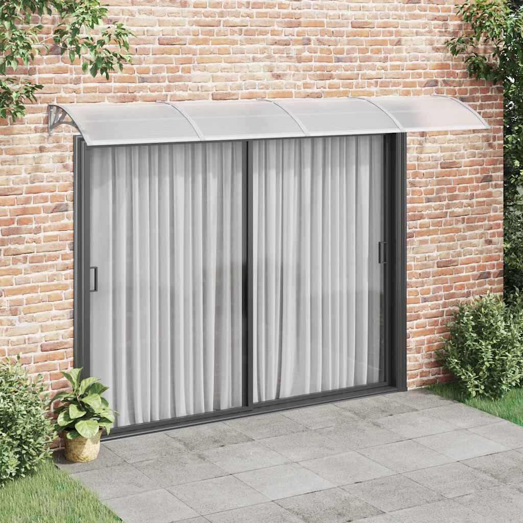 vidaXL Сенник за врата сив 350x100 см поликарбонат