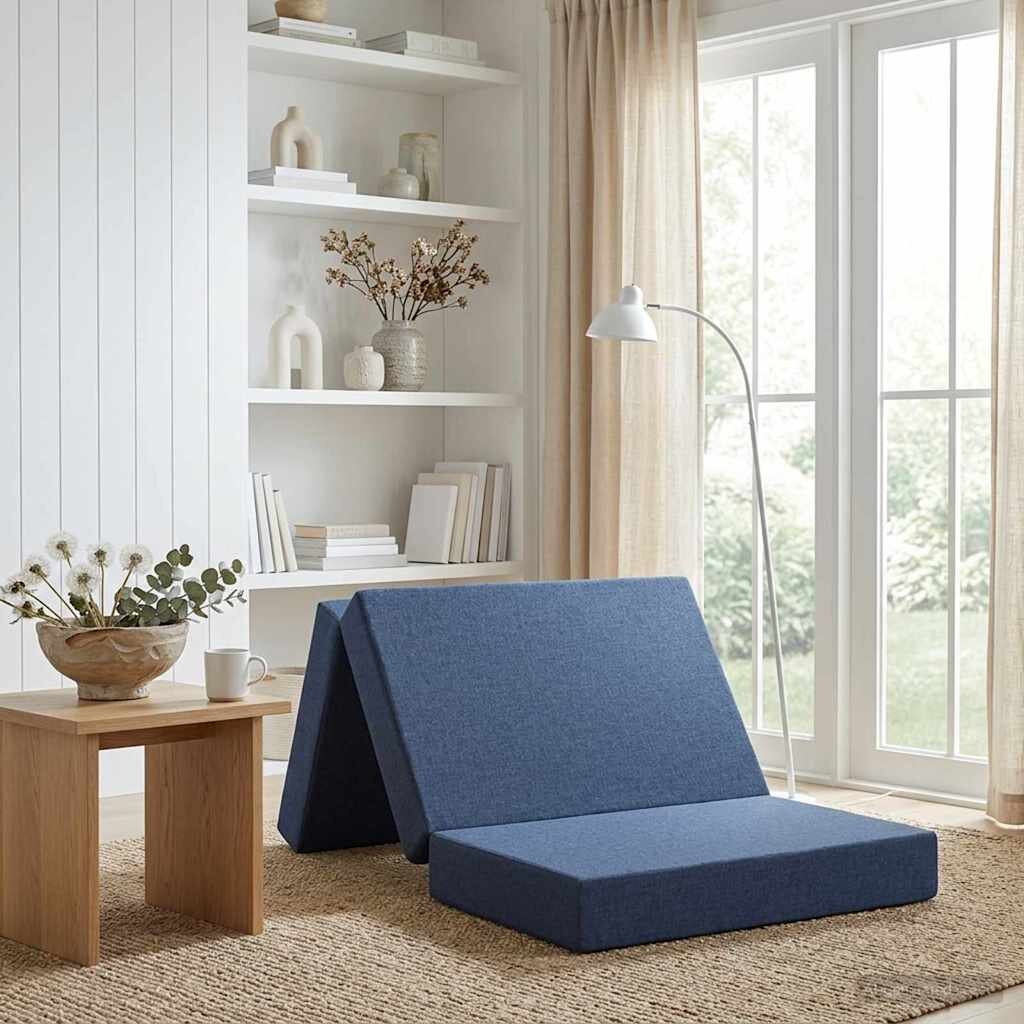 vidaXL Сгъваем диван легло 100 x 67 x 45 см Синьо