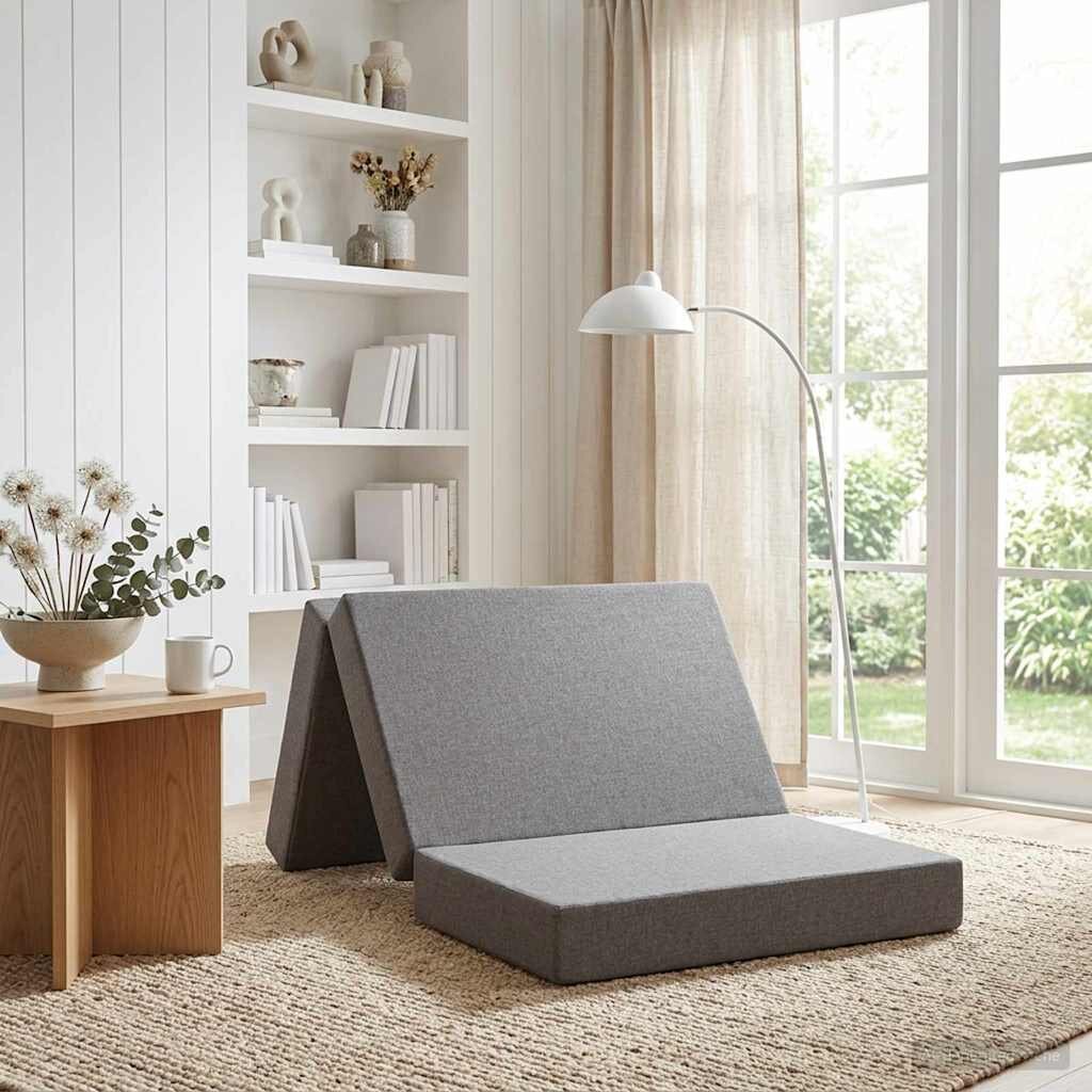 vidaXL Сгъваем диван легло 100 x 67 x 45 см Светлосиво
