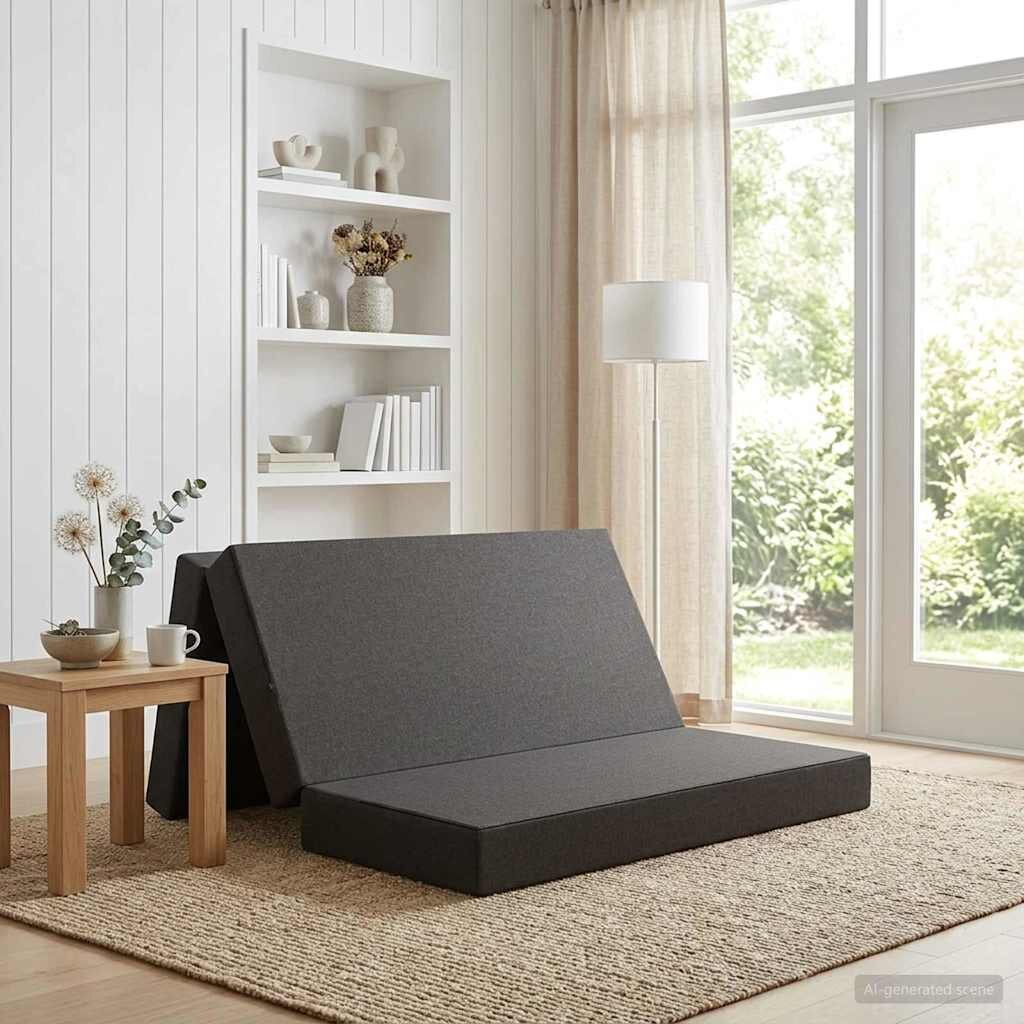 vidaXL Сгъваем диван легло 120 x 67 x 45 см Тъмносиво