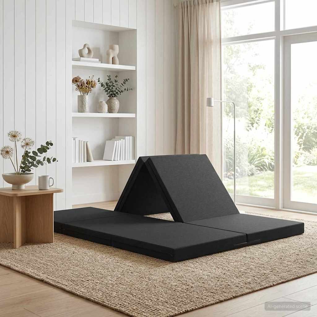 vidaXL Сгъваем диван легло 140 x 67 x 15 см Черно