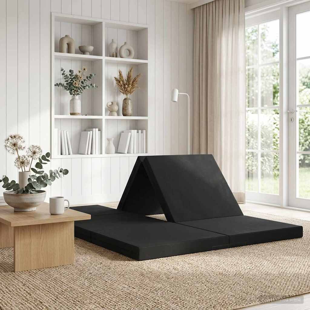 vidaXL Сгъваем диван легло 140 x 67 x 15 см Черно