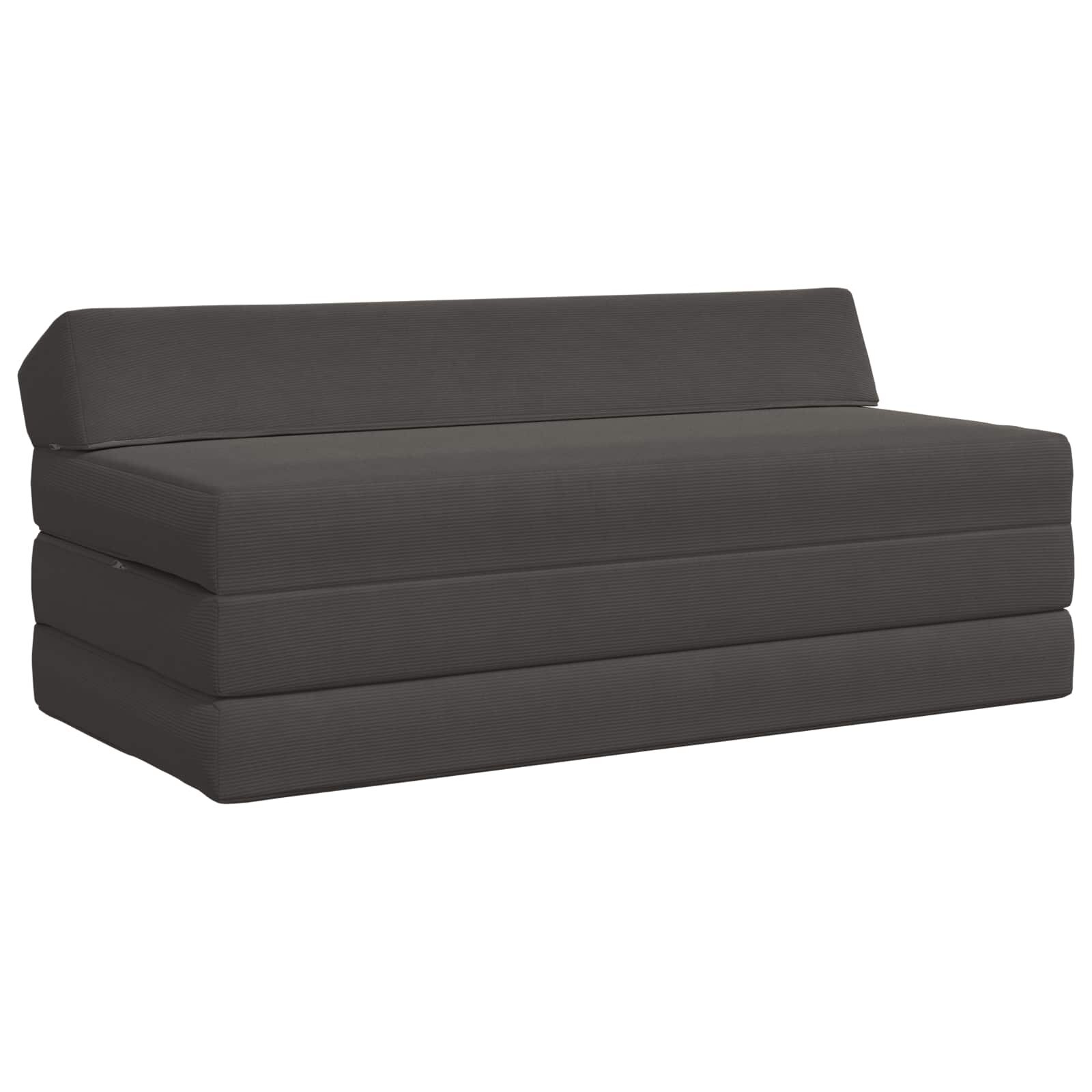 vidaXL Сгъваем диван легло 2-местен Тъмносиво 120 x 60 x 49 cm Текстил