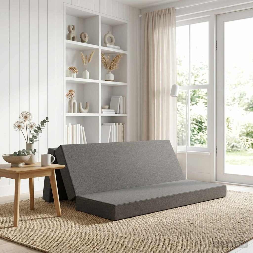 vidaXL Сгъваем диван легло 200 x 67 x 45 см Светлосиво