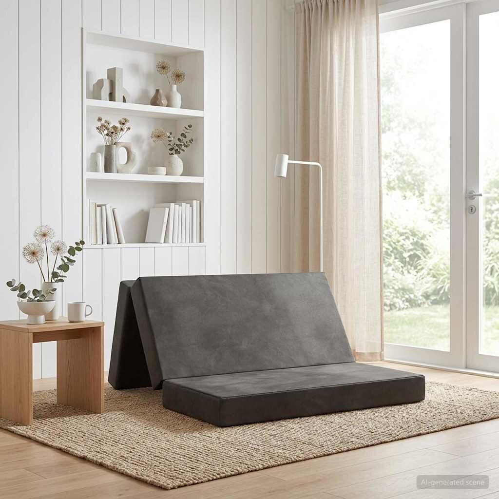 vidaXL Сгъваем диван легло 200 x 67 x 45 см Светлосиво