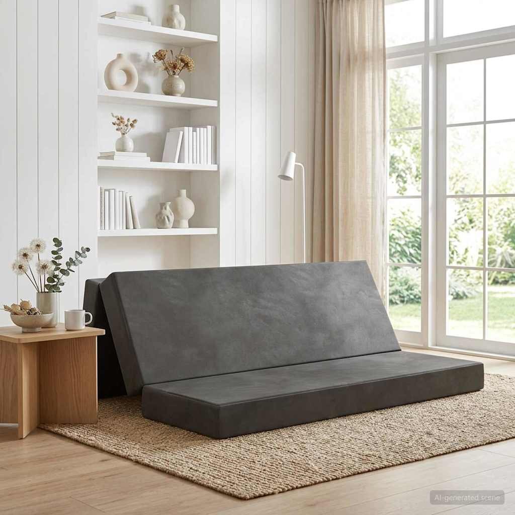 vidaXL Сгъваем диван легло 200 x 67 x 45 см Тъмносиво