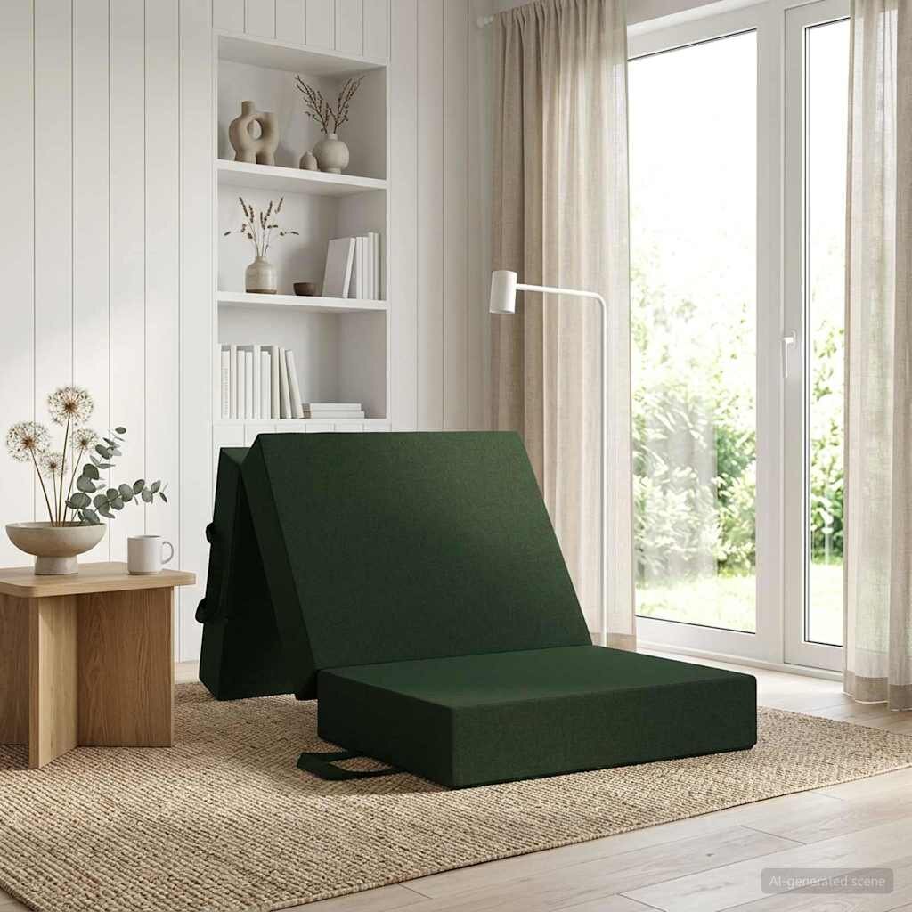 vidaXL Сгъваем диван легло 75 x 63 x 45 см Тъмнозелено