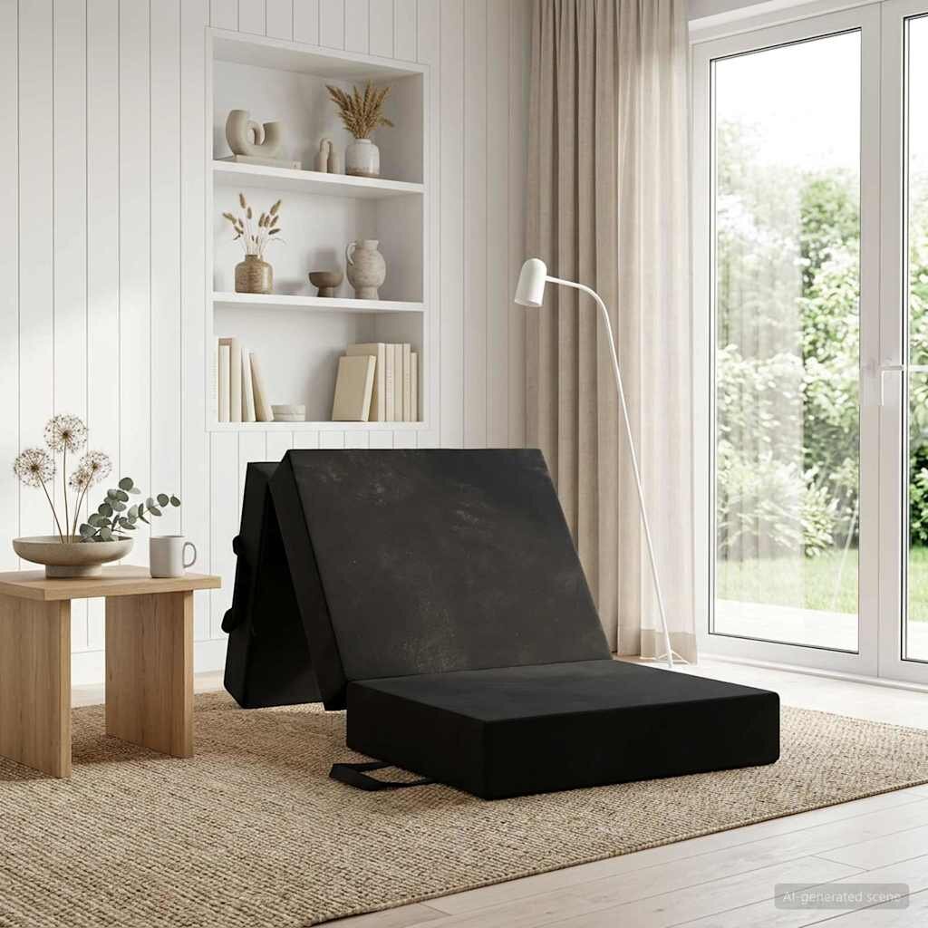 vidaXL Сгъваем диван легло 75 x 67 x 45 см Черно