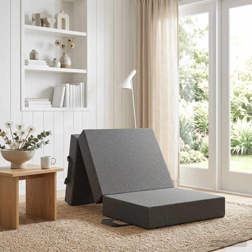 vidaXL Сгъваем диван легло 75 x 67 x 45 см Светлосиво