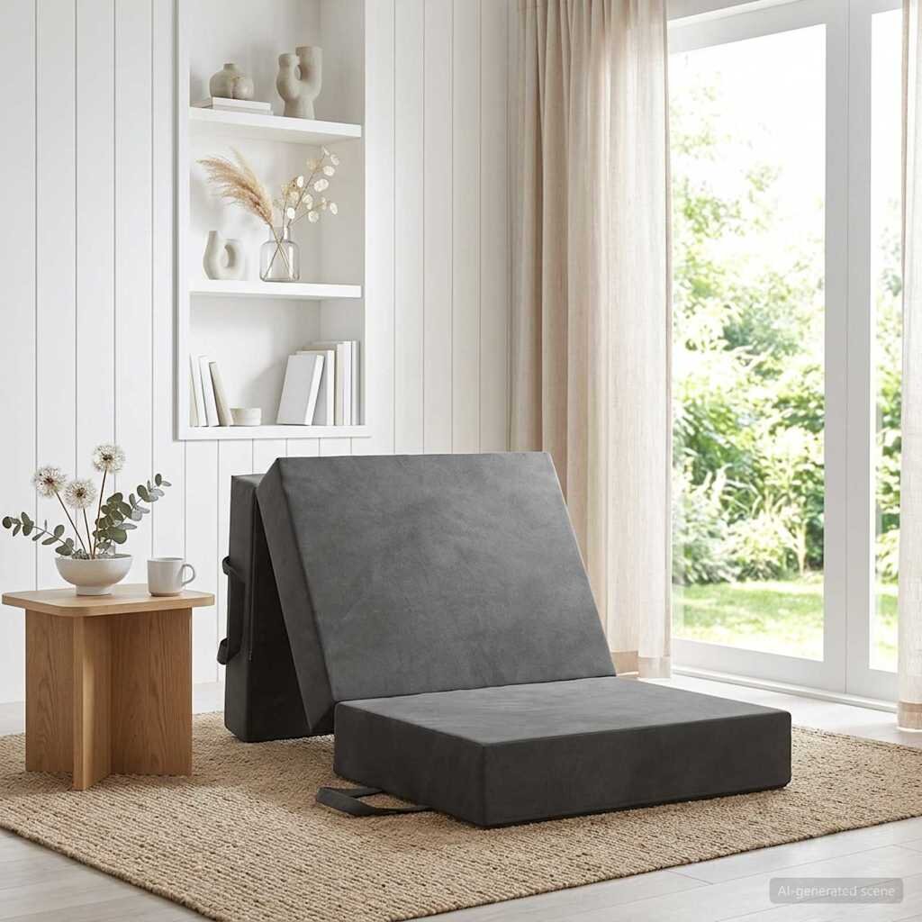 vidaXL Сгъваем диван легло 75 x 67 x 45 см Тъмносиво