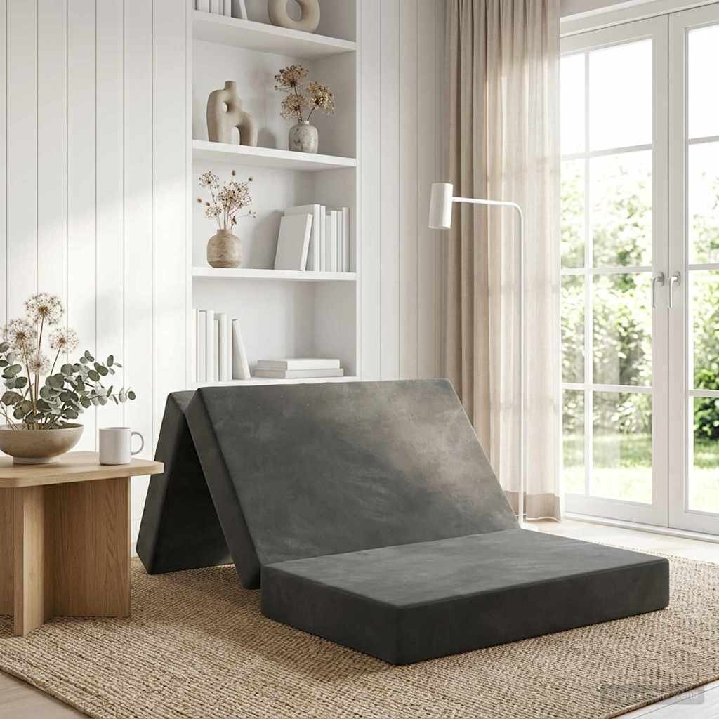vidaXL Сгъваем диван легло 80 x 67 x 45 см Тъмносиво