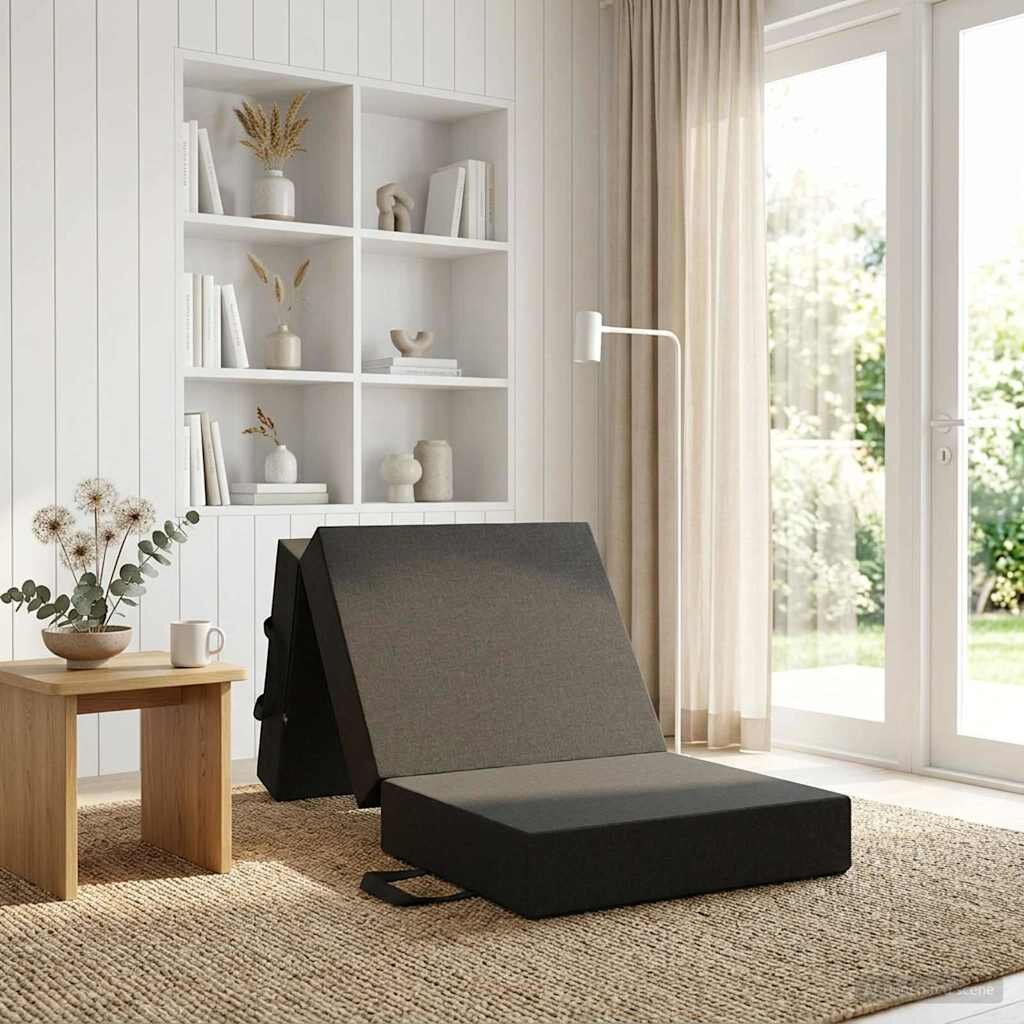 vidaXL Сгъваем диван легло 90 x 63 x 45 см Тъмносиво