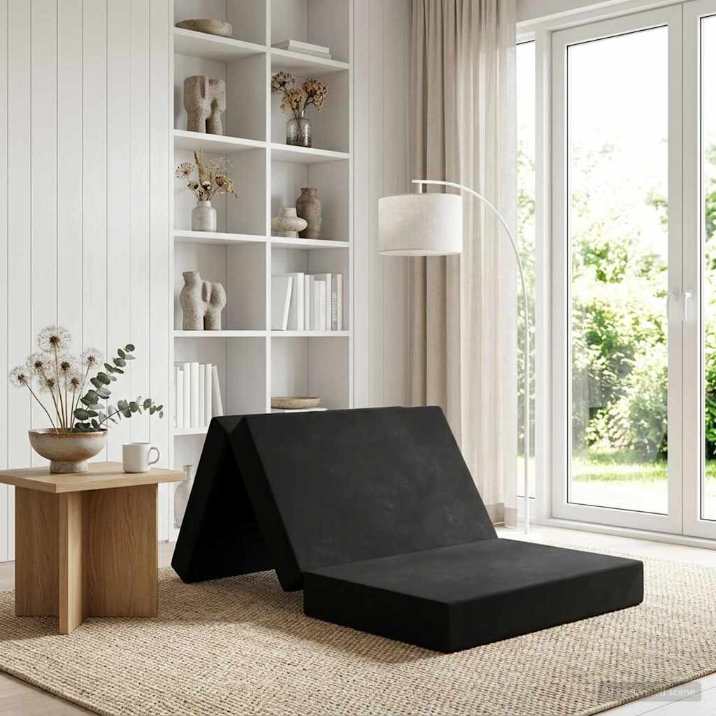vidaXL Сгъваем диван легло 90 x 67 x 45 см Черно