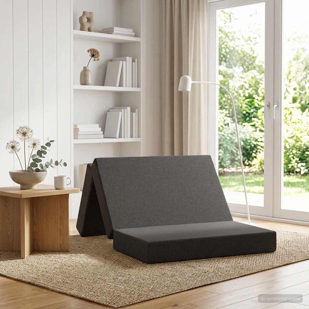 vidaXL Сгъваем диван легло 90 x 67 x 45 см Тъмносиво