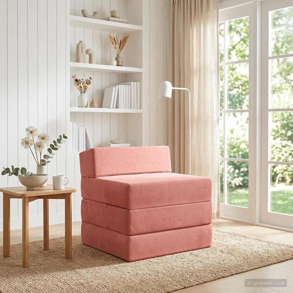 vidaXL Сгъваем диван легло Розово 200 x 70 x 15 см Кадифе