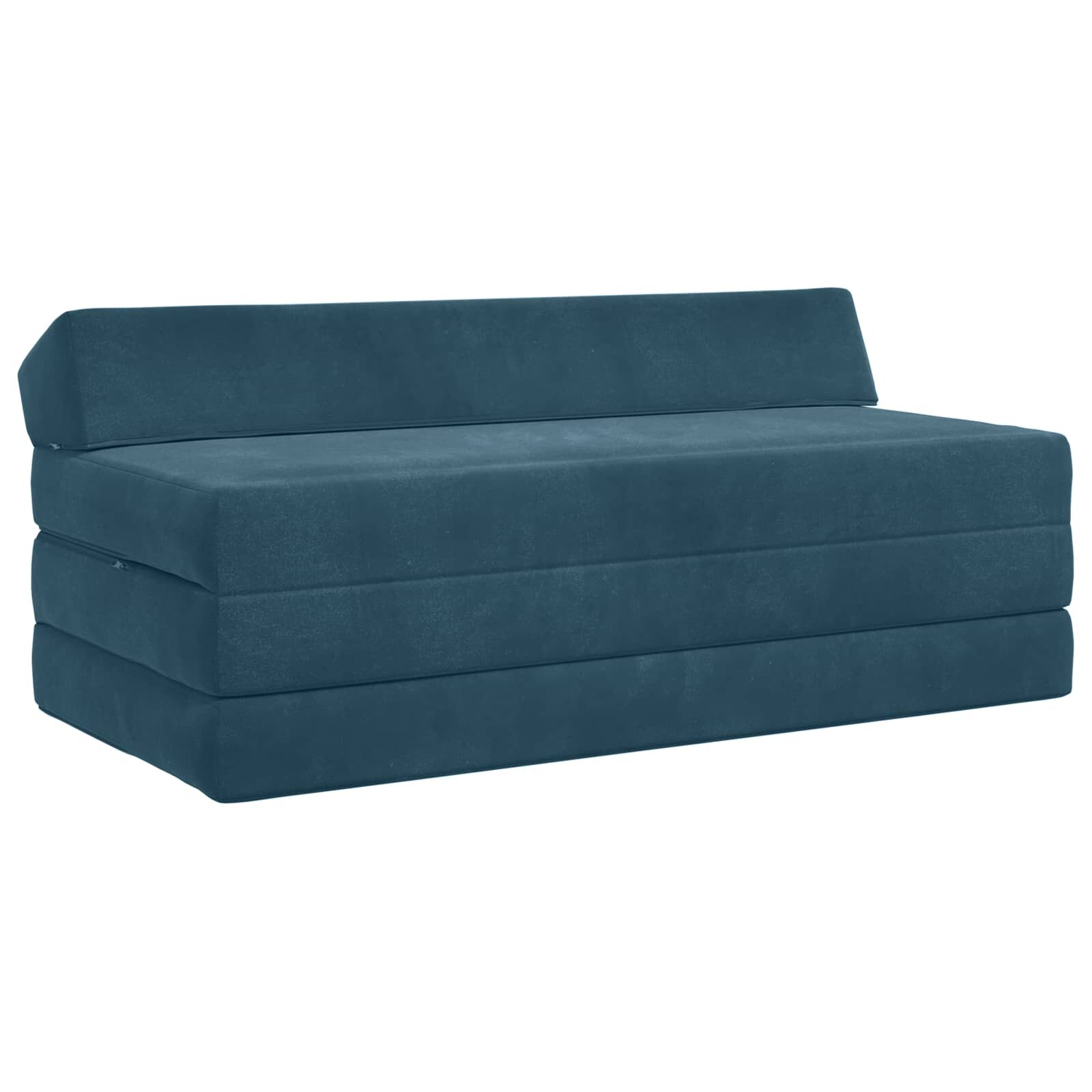 vidaXL Сгъваем диван легло Синьо 120 x 60 x 49 см Текстил