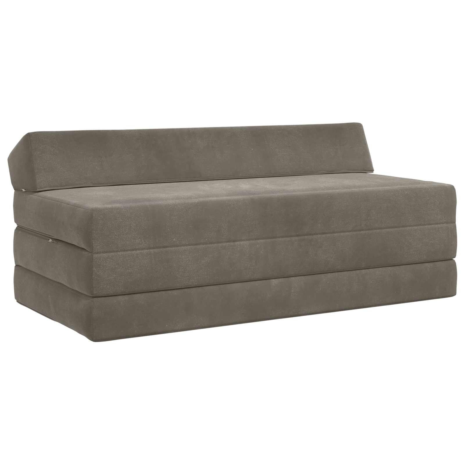 vidaXL Сгъваем диван легло Светлосиво 120 x 60 x 49 cm Текстил