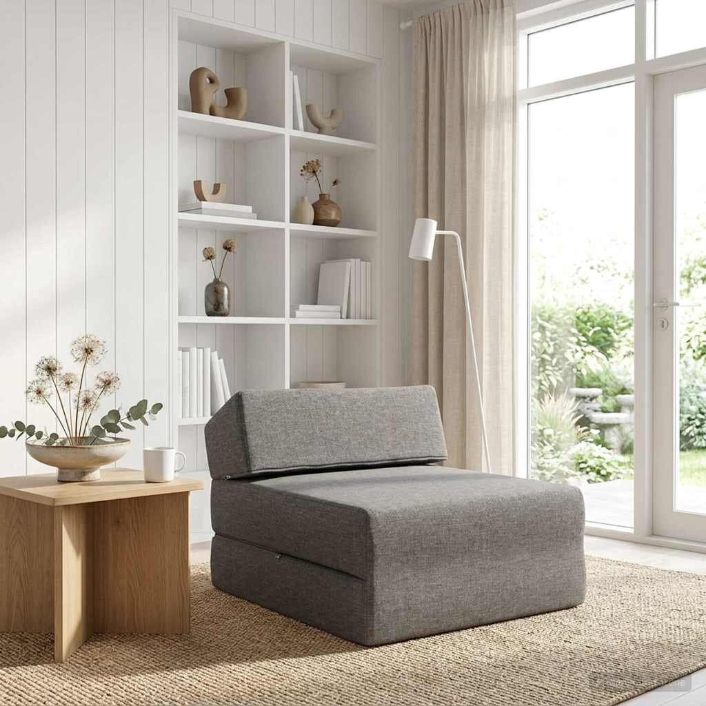 vidaXL Сгъваем диван легло Светлосиво 60 x 70 x 41 см Текстил