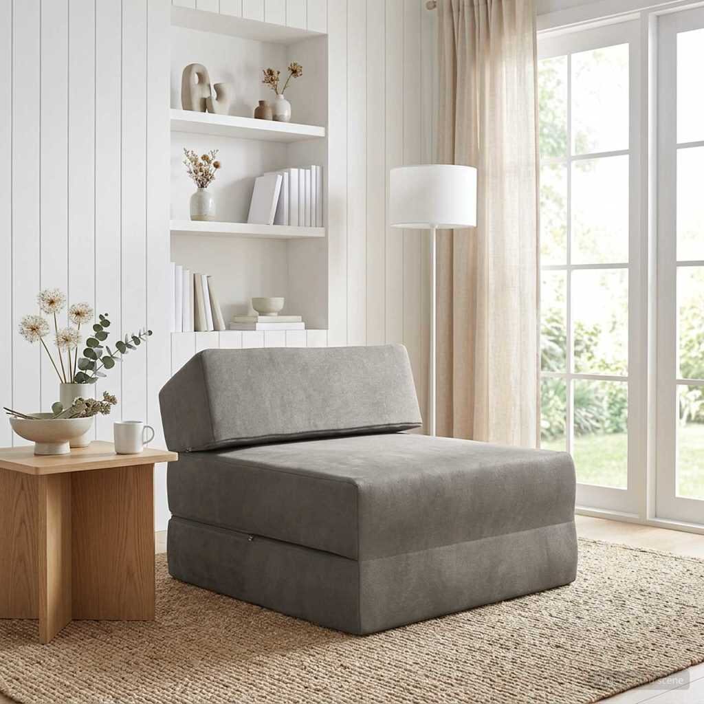 vidaXL Сгъваем диван легло Светлосиво 60 x 70 x 41 см Текстил