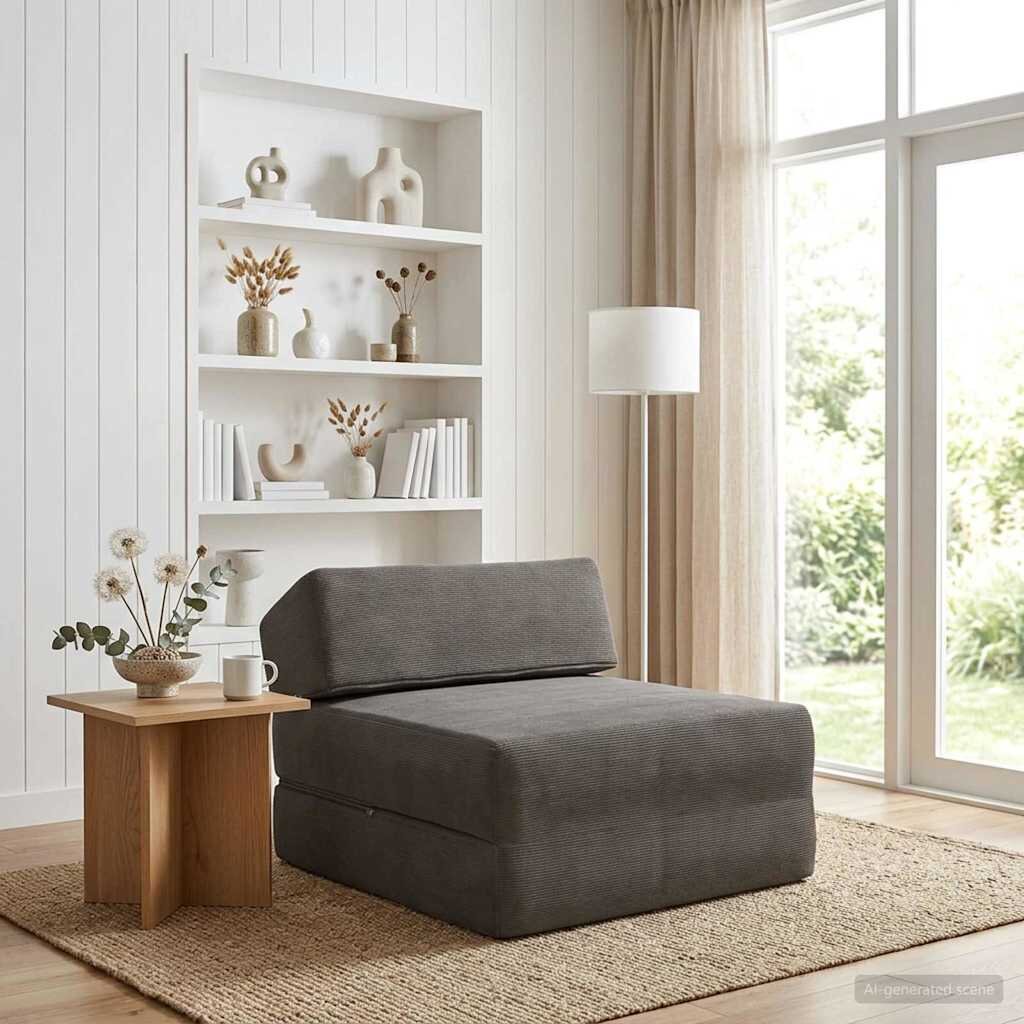 vidaXL Сгъваем диван легло Светлосиво 60 x 70 x 41 см Текстил