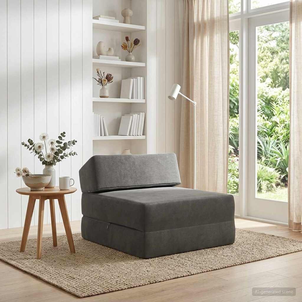 vidaXL Сгъваем диван легло Тъмносиво 60 x 70 x 41 см Текстил