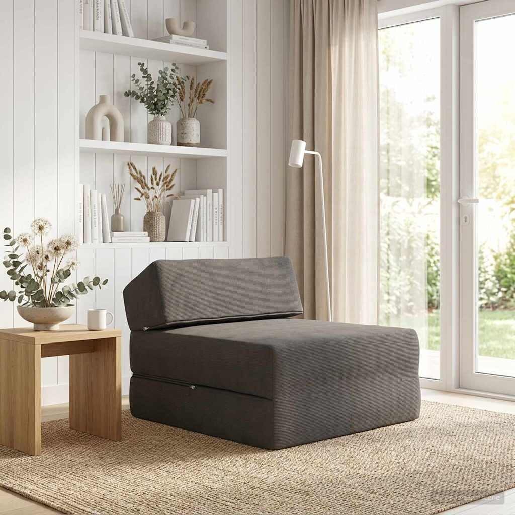 vidaXL Сгъваем диван легло Тъмносиво 60 x 70 x 41 см Текстил