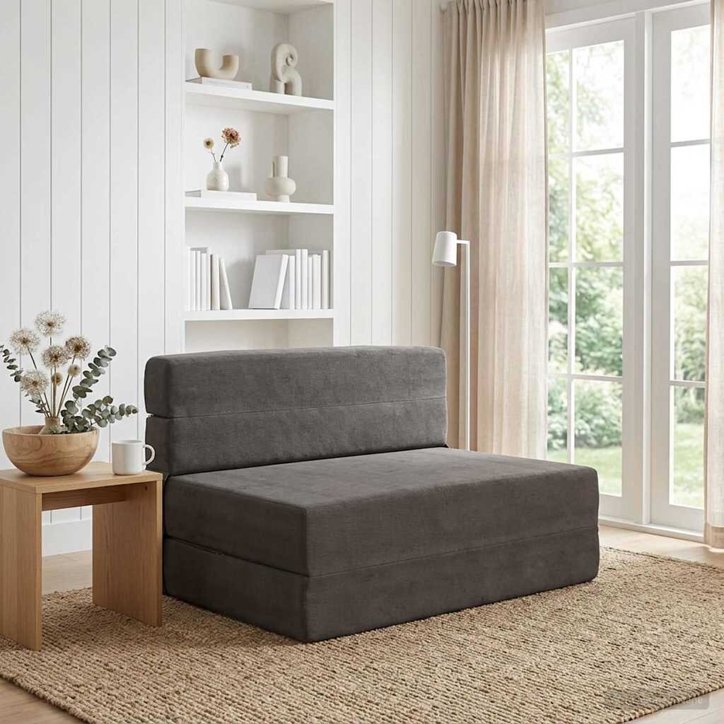 vidaXL Сгъваем диван легло Тъмносиво 70 x 80 x 60 см Текстил