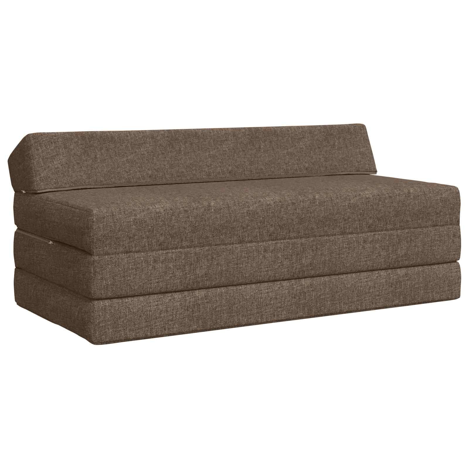 vidaXL Сгъваем диван легло Таупе 120 x 60 x 49 cm Текстил