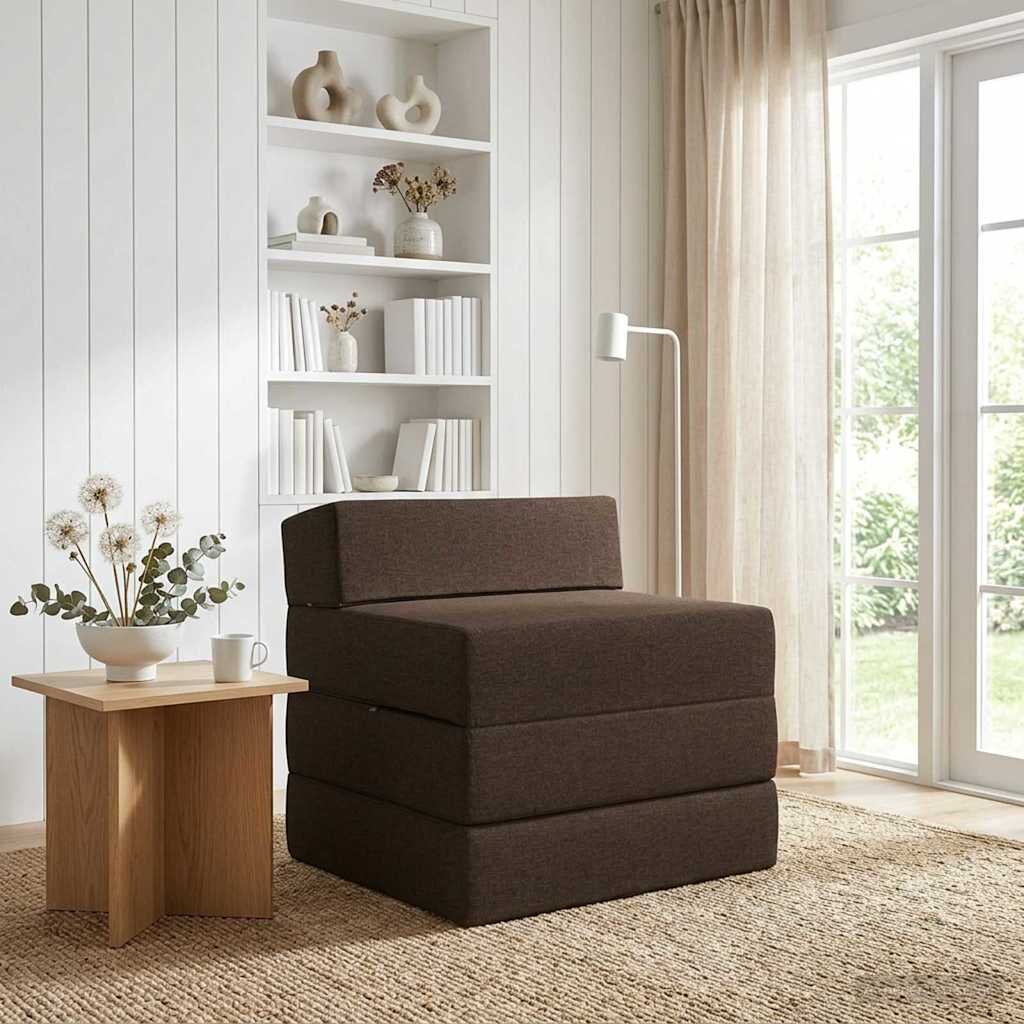 vidaXL Сгъваем диван легло Таупе 200 x 70 x 15 см Текстил