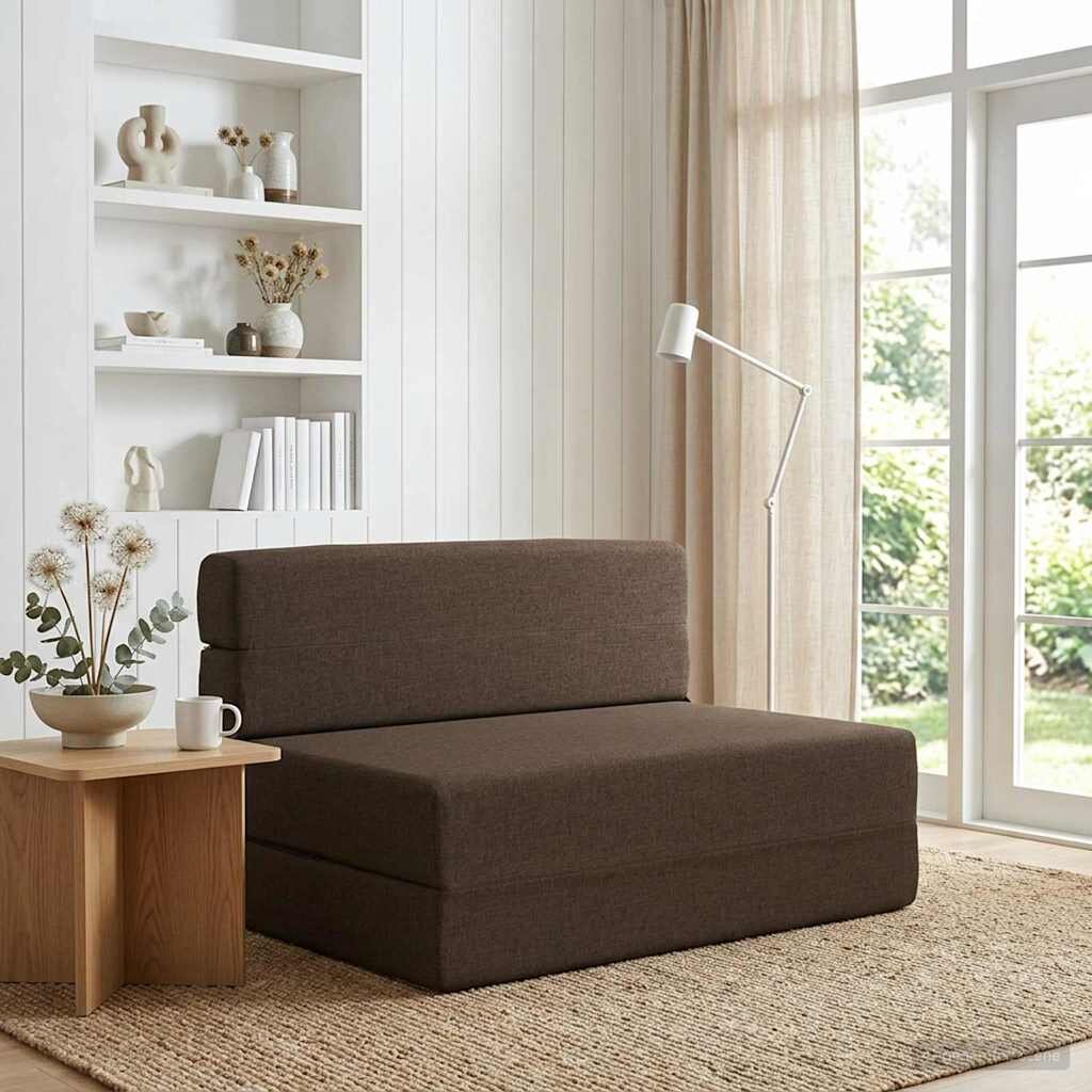 vidaXL Сгъваем диван легло Таупе 70 x 80 x 60 см Текстил