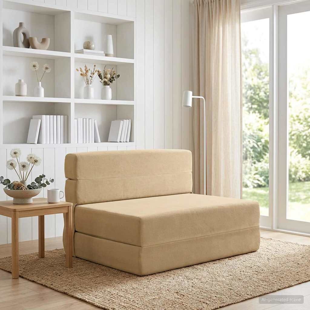 vidaXL Сгъваем диван легло Зелен Сив 70 x 72 x 60 см Текстил