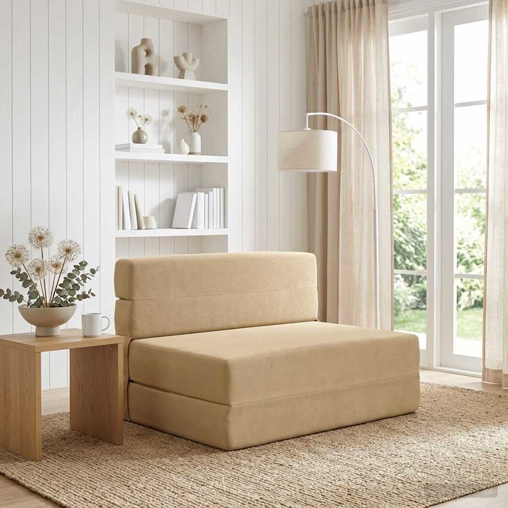 vidaXL Сгъваем диван легло Зелен Сив 70 x 80 x 60 см Текстил