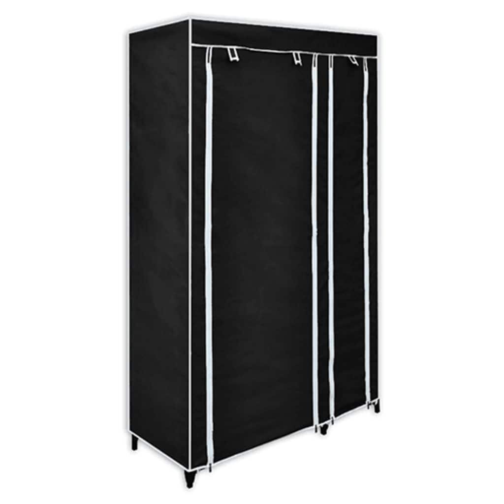 vidaXL Сгъваем гардероб черен 110 x 45 x 175 см
