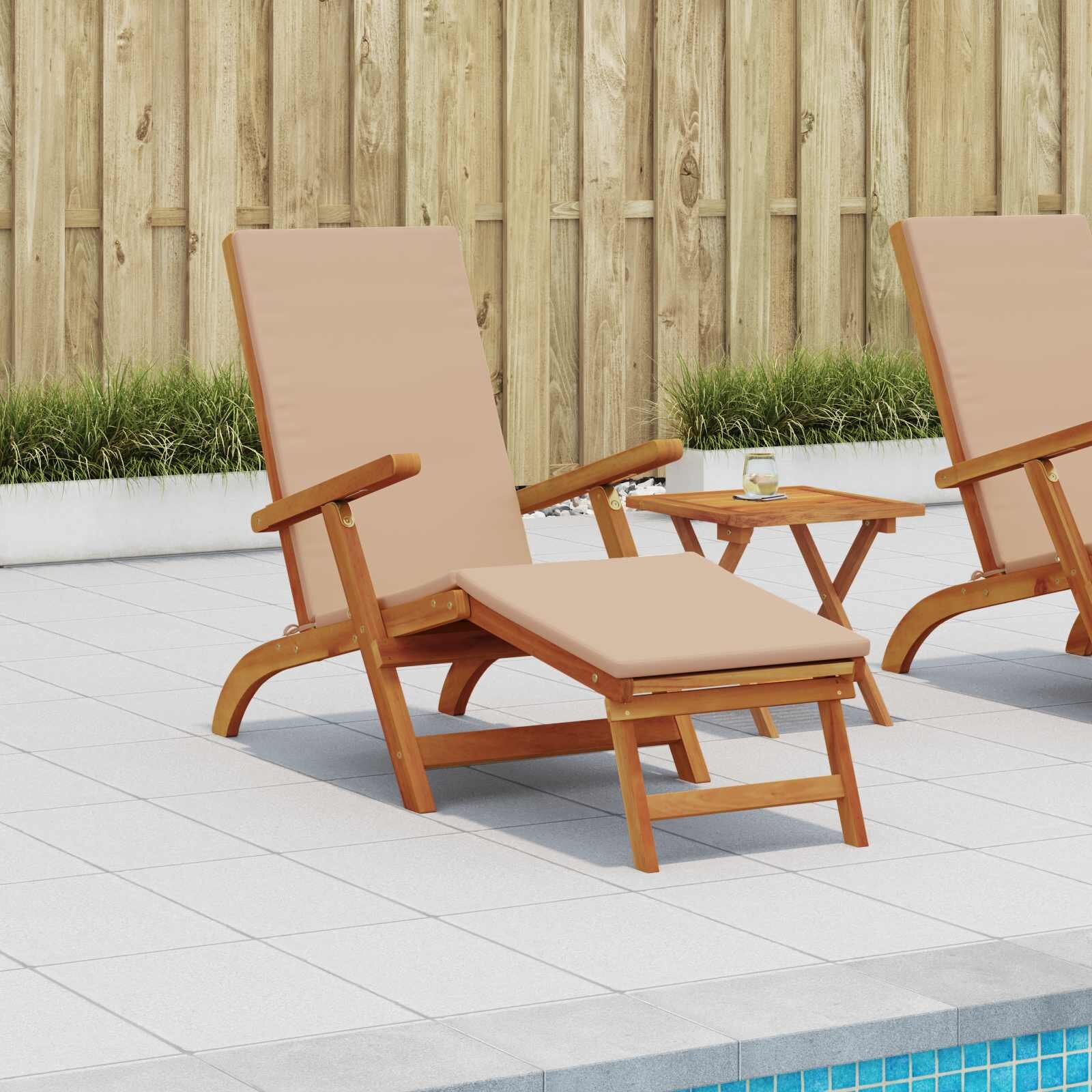 vidaXL Сгъваем и reclining шезлонг Солидно акациево дърво