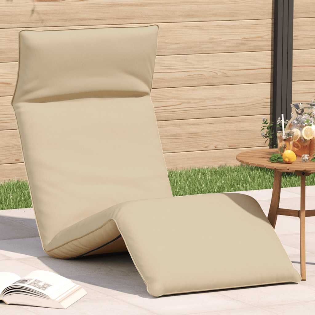 vidaXL Сгъваем шезлонг бежов 175x54x85 см оксфордски плат