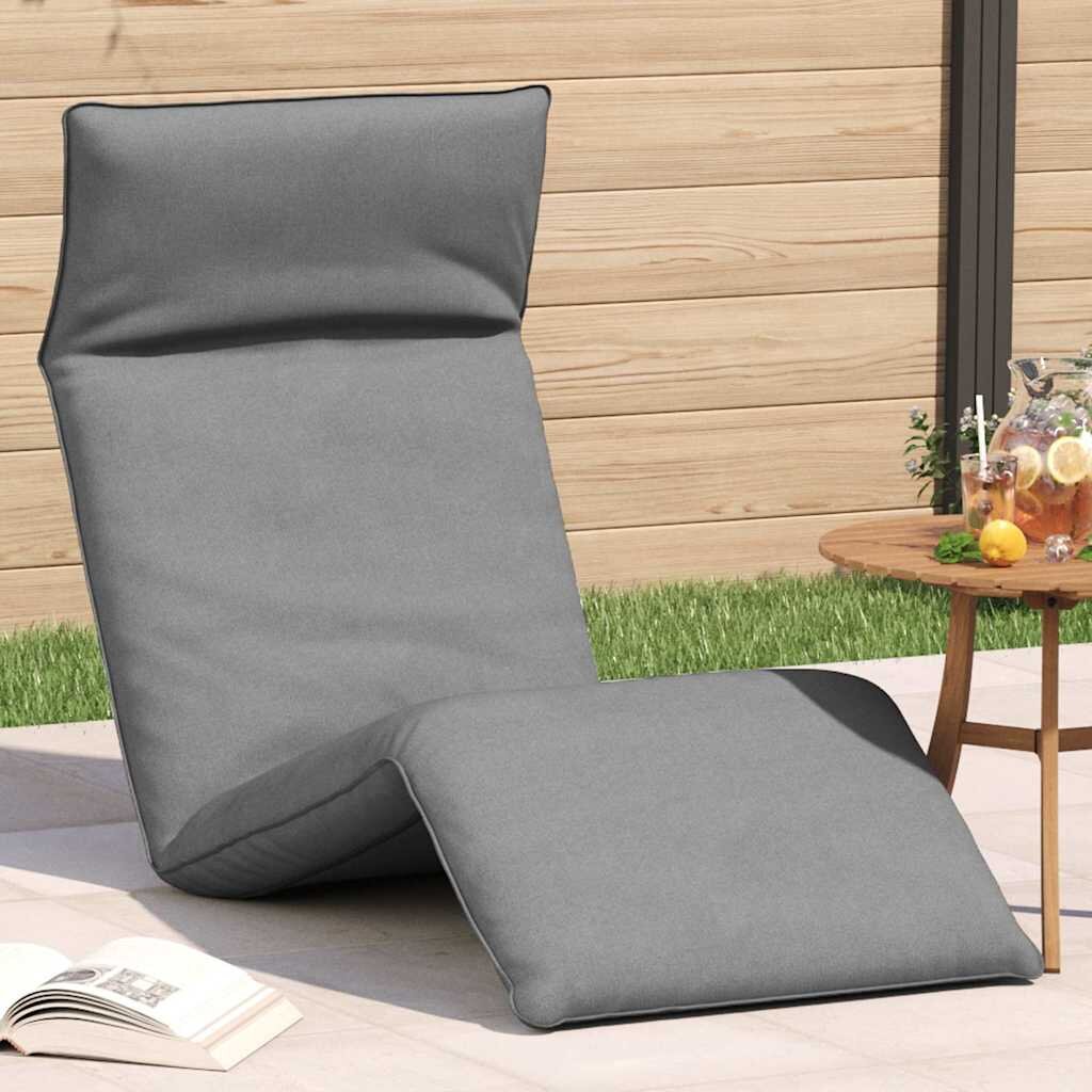 vidaXL Сгъваем шезлонг сив 175x54x85 см оксфордски плат