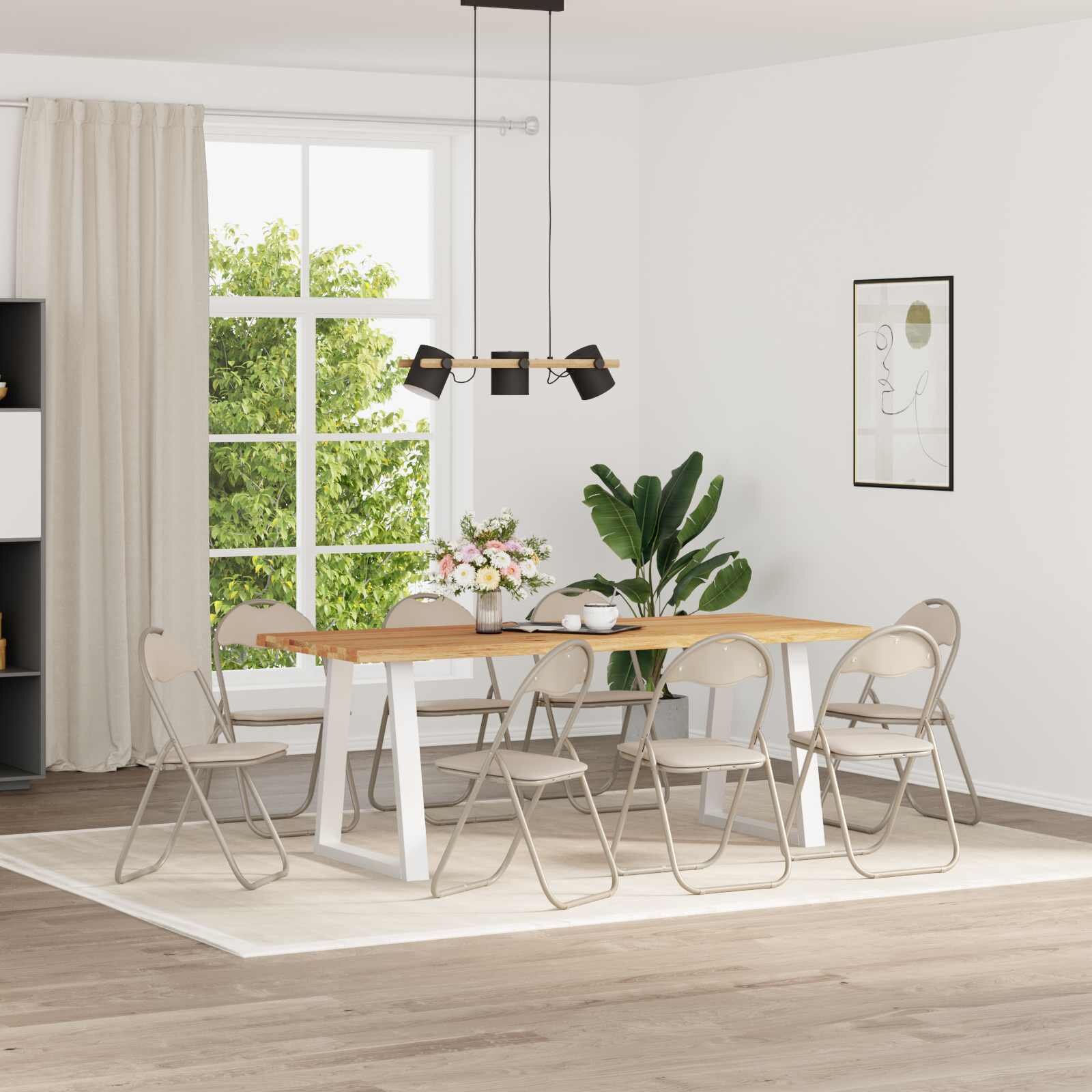 vidaXL Сгъваем стол 8 бр. Изкуствена Пясък 48 x 435 x 81 см
