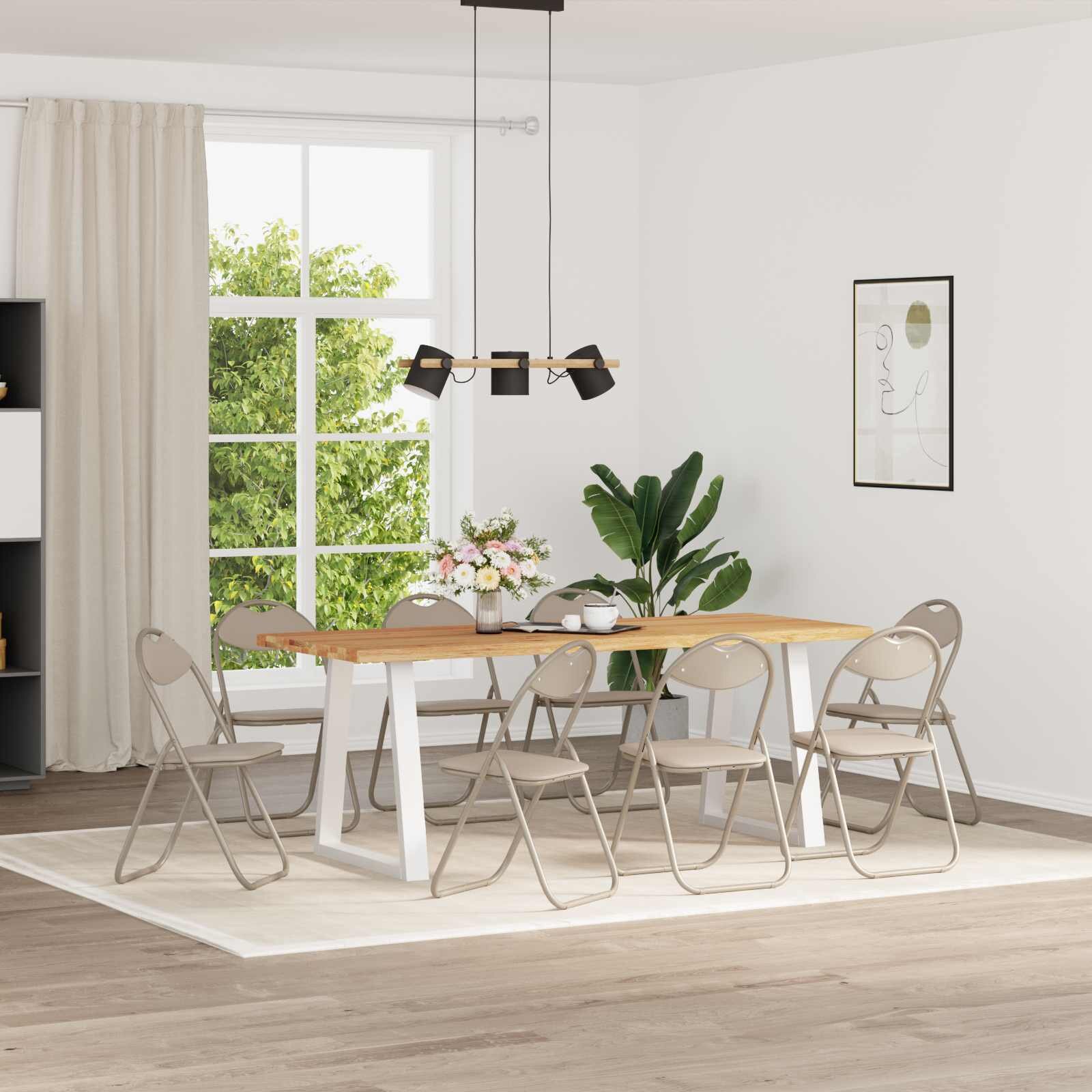 vidaXL Сгъваем стол 8 бр. Изкуствена Пясък 48 x 435 x 81 см