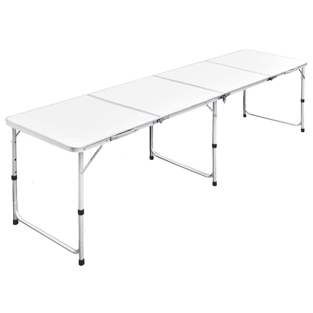 vidaXL Сгъваема алуминиева маса за къмпинг 240 x 60 см