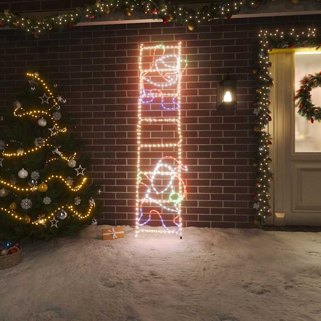 vidaXL Сгъваема фигура Дядо Коледа върху стълба с 552 LED 50x200 см