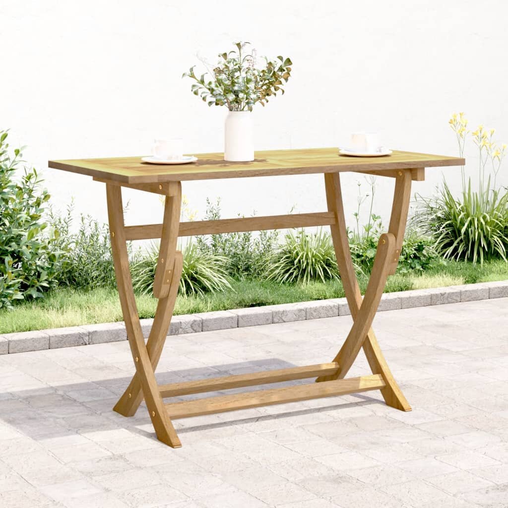 vidaXL Сгъваема градинска маса 110x55x75 см масивна акация