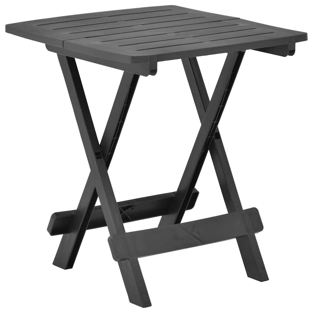vidaXL Сгъваема градинска маса антрацит 45x43x50 см пластмаса
