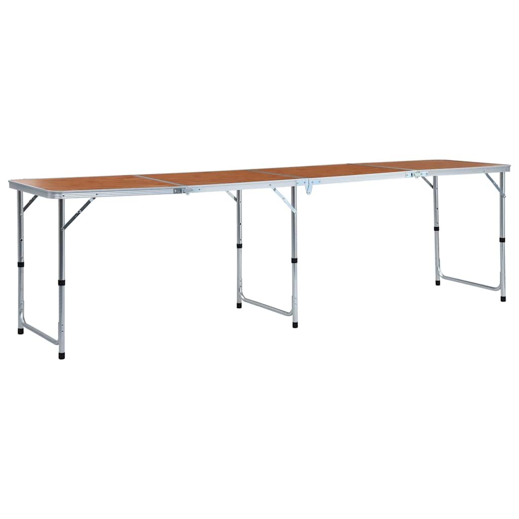 vidaXL Сгъваема къмпинг маса алуминий 240x60 см
